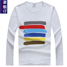 春秋男士t恤韩版长袖t恤男纯棉男式t恤休闲长袖t恤男装t恤