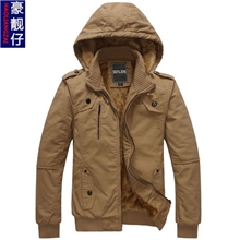 厂家直销新款男士外套男带帽外套纯棉夹克男装批发洗退加厚
