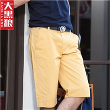 大黑狼男士韩版纯棉短裤男装休闲5分裤男式时尚糖果色短裤中裤