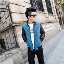 2013秋冬装冬季新款韩版格子拼接潮男士短款棉衣外套棉服男装棉袄