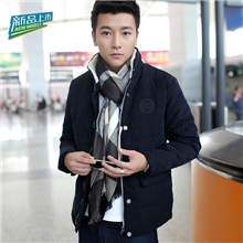 潮流男装冬装新款韩版时尚羊羔毛领休闲外套灯芯绒棉衣男厂家直销