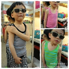 工字背心童棉马甲背心螺纹经典儿童背心童背心批发条纹背心