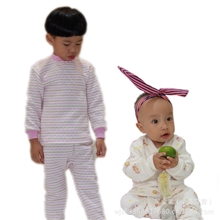 厂家直销儿童保暖内衣夹棉3层保暖内衣冬装空心棉加厚保暖套装