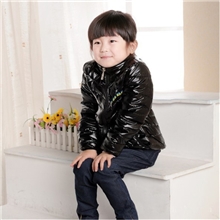 新款品牌儿童爆款羽绒服童装亮色PU立领保暖防寒羽绒服外套