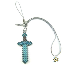 我的世界宝剑金属吊坠挂扣钥匙扣/项链/手机绳(绿色)三款可选