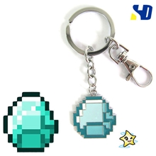 我的世界沙盒游戏JJ怪苦力怕钻石吊坠挂扣钥匙扣蓝色/绿色可选