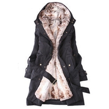 棉衣女装外套2013冬装新款中长款毛毛内胆女式加厚棉服