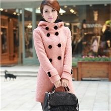 毛呢大衣2013韩版秋冬新款毛呢外套女式中长款双排扣呢子风衣