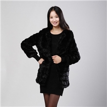 冬季女装加厚保暖中长款人造皮草兔毛皮草外套女批发