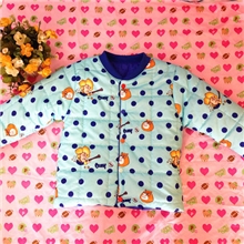 儿童棉衣婴幼儿棉衣内胆卡通熊出没两面穿仿羽绒棉衣批发波点