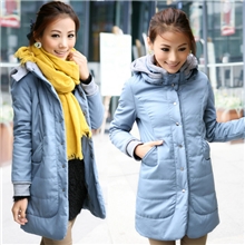 2013女装新品韩版秋冬新款长款棉服加厚连帽棉衣外套厂家批发