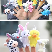 厂家直销精品毛绒玩具手指偶10款动物造型来样定制