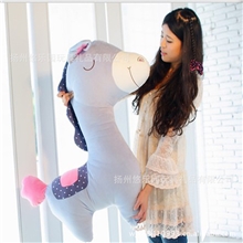 毛绒玩具批发神兽小马/毛驴玩具鸟叔公仔草泥马抱枕马年公仔1米