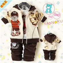 2013秋冬装新款男童纯棉套装三件套童装免费代理加盟代发货