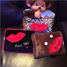 爆款红唇热水袋双插手防爆暖手袋批发暖手宝慈溪厂家直销