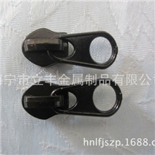 5#平头短片箱包拉链头金属拉头滚镀砂电色锌合金拉牌