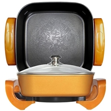 电热锅第一品牌8.5CM高度大容量进口涂层多功能黄金锅龙锅电火锅