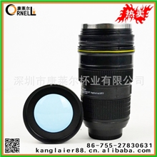 尼康二代镜头杯可设计LOGO，新款创意镜头杯定做内钢外塑杯子