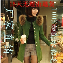 厂家直销韩版秋冬新款修身女式毛呢大衣外套呢子女装批发