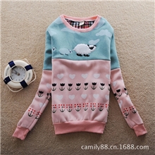 2013新品韩版喜洋洋卫衣长袖学生装加绒加厚卡通卫衣长款卫衣