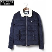 男士棉服批发2013秋冬棉服男日系韩版羊羔毛灯芯绒男式棉衣男S79