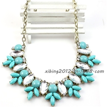 欧美街拍茵石水晶围嘴项链集群厚实时尚新款jcrew泡泡项链