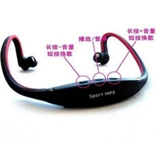 厂家批发大运动插卡耳机充电运动FM后挂式运动MP3耳机热销