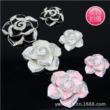 批发大小一套山茶花手机美容DIY贴钻合金配件批发