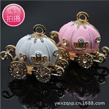 厂家现货直销手机美容贴钻DIY合金配件&mdash;镶钻大南瓜车