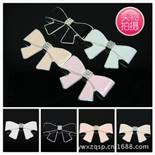 烤瓷蝴蝶结手机美容DIY配件贴钻合金配件批发四色可选