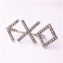 2013韩国明星EXO系列批发字母镶钻双指环戒指厂家直供