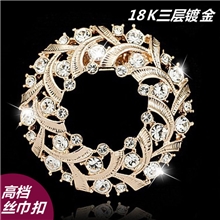 伊泰莲娜丽晶品牌韩国镶钻花环水晶胸针丝巾扣衣饰饰品批发