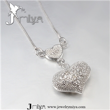 精致情侣项链925银水钻项饰外贸爱心项链个性圣诞礼品批发N046