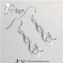 优质饰品供应欧美风耳环925银饰品配件简约时尚锆石耳环混批发