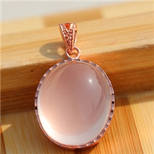 天然马达加斯特价星光粉晶吊坠三层玫瑰金电镀特价款芙蓉石