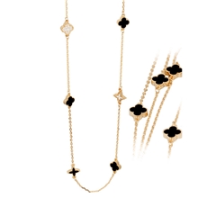 韩版毛衣链丽银秋冬新款四叶草高档长款毛衣链项链义乌厂家