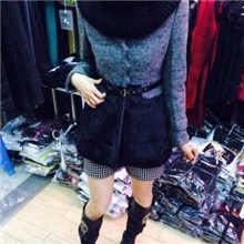 冬季新款纯色带正品兔毛呢大衣带围脖黑腰带暗扣设计女士呢外套