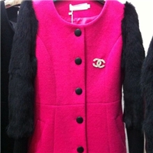 2013秋冬爆款兔毛袖呢外套经典优雅气质时尚毛呢外套