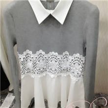 青羽鹤2013新款韩版修身显瘦针织衫，打底翻领白搭绣花女士针织衫