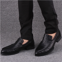 秋冬新款男士真皮尖头皮鞋韩版复古风单鞋日常休闲英伦潮鞋批发