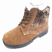 3515强人正品羊毛反绒皮男鞋迷彩工装鞋防滑防砸劳保鞋