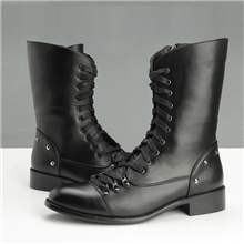 秋冬新款英伦男靴子批发潮流中筒靴马丁靴男单靴批发男潮鞋