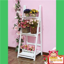外贸原单~地中海田园风格收纳架~时尚置物架实木阳台花架H401