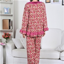康柔专柜正品秋冬女士长袖套装纯棉田园印花家居服睡衣女厂家批发