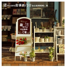 厂家直销~韩式田园风格置物架~时尚实木花架黑板架049C