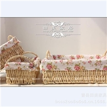 厂家直销~套3田园玉米皮藤编~简约实用收纳筐收纳篮