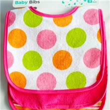 少量尾单DG毛巾布印花防水围嘴围兜口水兜厂家批发3个一组