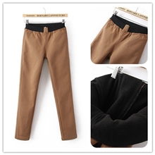 1621秋冬装新款加厚保暖女士打底裤棉裤纯色加绒休闲裤子有大码