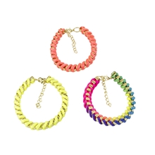 SL033欧美饰品厂家直销潮流时尚荧光手工编织手链批发手饰