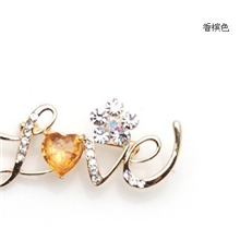LOVE水钻胸针时尚饰品锆石胸花百搭水钻水晶